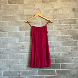 Victoria's secret y2k red silk slip mini slit dress